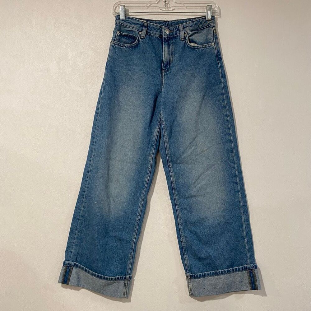 Zara Kids Wide Leg Cuffed Jeans 12-13 Y2K Skater Denim 156cm
